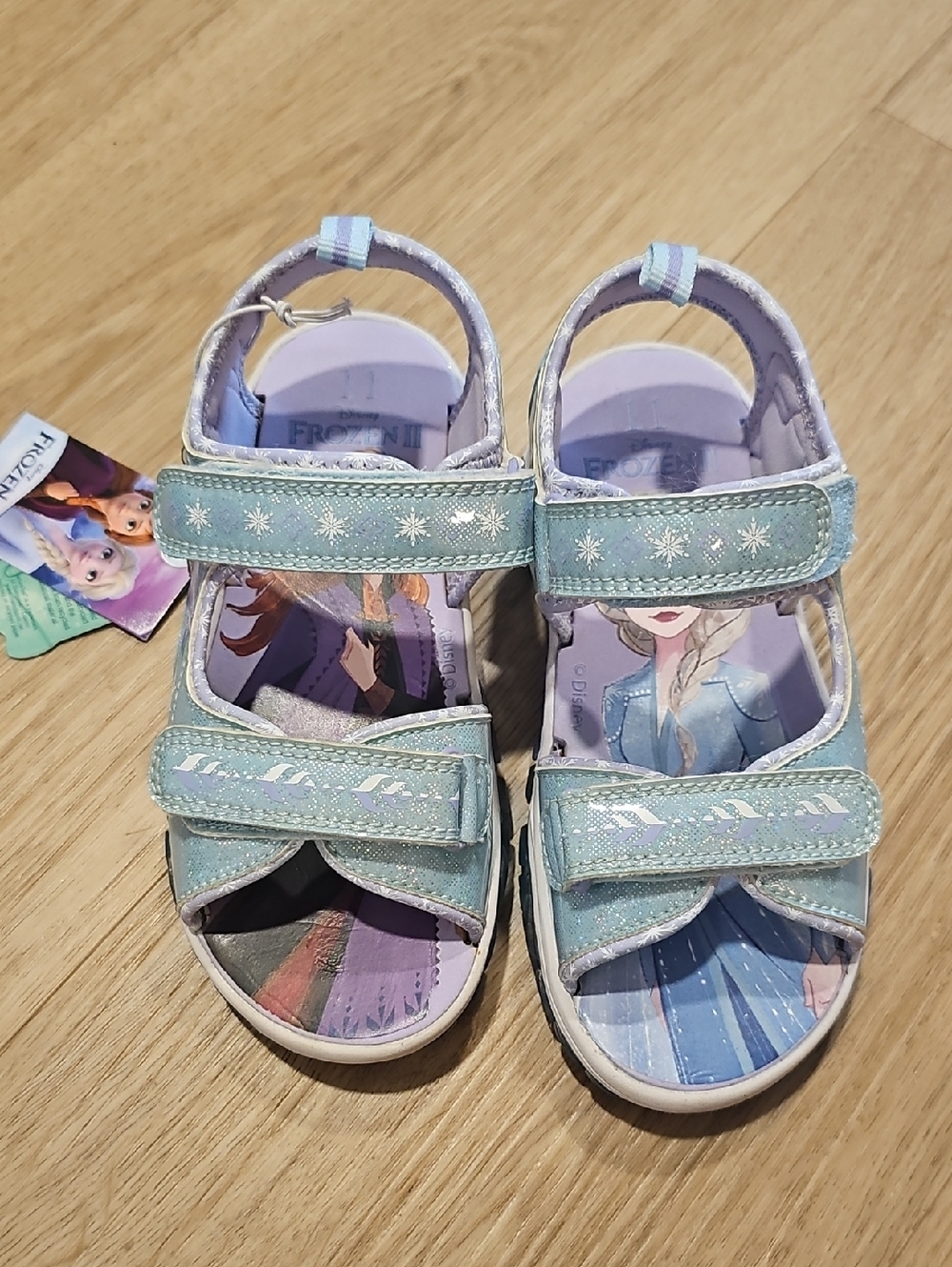 Disney Elsa Lighted Blue and Purple Kids Sandals with Snowflake Accents